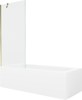 Mexen Vega vana 160x70cm panel + zástěna 80 cm, průhledná, zlatá 550116070X9508000050