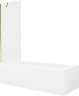 Mexen Vega vana 170x70cm panel + zástěna 70 cm, průhledná, zlatá 550117070X9507000050