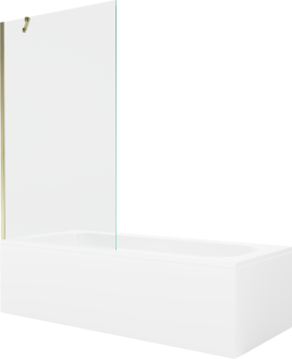 Mexen Vega vana 170x70cm panel + zástěna 100 cm, průhledná, zlatá 550117070X9510000050