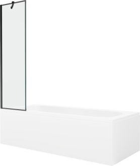 Mexen Vega vana 170x70 cm s panelem a zástěnou 50 cm, černý vzor 550117070X9505007070