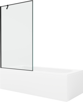 Mexen Vega vana 170x70 cm s panelem a zástěnou 100 cm, černý vzor 550117070X9510007070