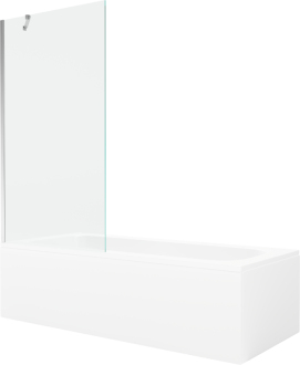 Mexen Vega vana 180x80cm panel + zástěna 90 cm, transparent, chrom 550118080X9509000001
