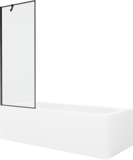 Mexen Vega vana 180x80 cm s panelem a zástěnou 70 cm, černý vzor 550118080X9507007070