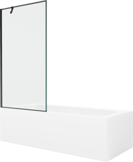 Mexen Vega vana 180x80 cm s panelem a zástěnou 90 cm, černý vzor 550118080X9509007070