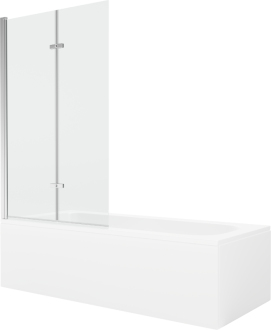 Mexen Vega vana 170x70cm panel + zástěna 100 cm, transparent, chrom 550117070X9210020100