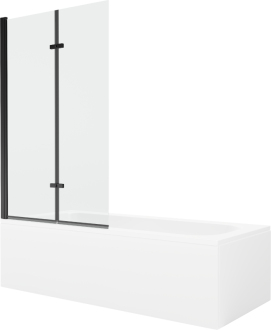 Mexen Vega vana 170x70cm panel + zástěna 100 cm, průhledná, černá 550117070X9210027000