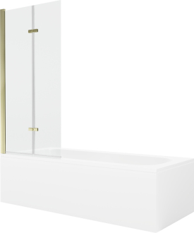 Mexen Vega vana 180x80cm panel + zástěna 80 cm, transparent, zlatá 550118080X9208025000