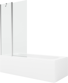 Mexen Vega vana 160x70cm panel + zástěna 100 cm, transparent, chrom 550116070X9410110100