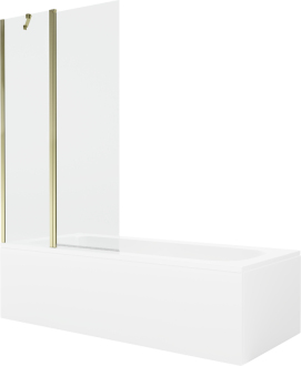 Mexen Vega vana 170x70cm panel + zástěna 100 cm, průhledná, zlatá 550117070X9410115000