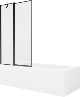 Mexen Vega vana 170x70 cm s panelem a zástěnou 100 cm, černý vzor 550117070X9410117070