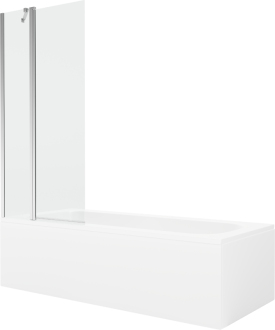 Mexen Vega vana 180x80cm panel + zástěna 80 cm, transparent, chrom 550118080X9408110100