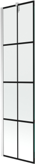 Mexen Next vanová zástěna jednokřídlá 50 x 150 cm, černý vzor, chrom 895-050-000-00-77-01