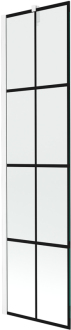 Mexen Next vanová zástěna jednokřídlá 50 x 150 cm, černý vzor, bílá - 895-050-000-00-77-20