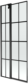Mexen Flip vanová zástěna jednokřídlá 80 x 150 cm, černý vzor, černá - 894-080-101-70-77