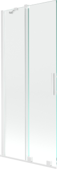 Mexen Velar 2-křídlá vanová zástěna posuvná 80x150 cm, transparent, bílá 896-080-000-01-20