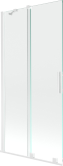 Mexen Velar 2-křídlá vanová zástěna posuvná 90x150 cm, transparent, bílá 896-090-000-01-20
