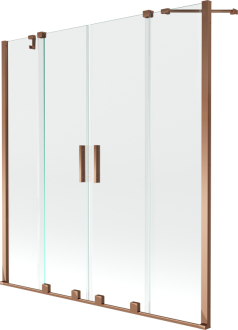 Mexen Velar Duo vanová zástěna, 140x150, transp., růžové zlato 896-140-000-02-60
