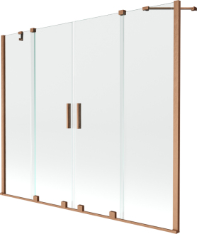 Mexen Velar Duo vanová zástěna, 200x150, transp., broušená měď 896-200-000-02-65