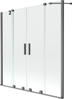 Mexen Velar Duo vanová zástěna, 140x150, transp., šedá kartáč. 896-140-000-02-66