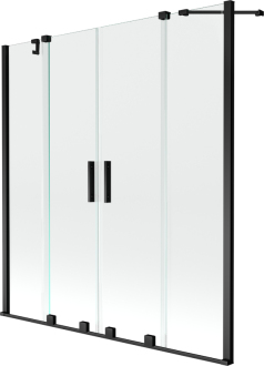 Mexen Velar Duo vanová zástěna, 140x150, transp., černá 896-140-000-02-70