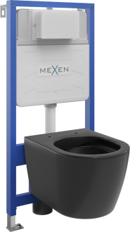 Sada podomítkového WC Mexen, rám Fenix Slim s WC mísou Carmen, matná černá - 6103388XX85