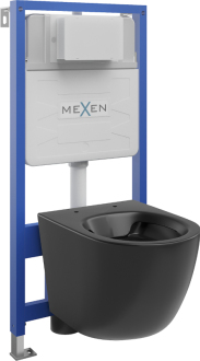 Sada podomítkového WC Mexen, rám Felix Slim s WC mísou Lena, matná černá - 6103322XX85