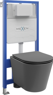 Předstěnová instalace Mexen Fenix Slim s WC Rico a sedátkem S-F, šedá matná 61030724071
