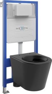 Sada podomítkového WC Mexen, rám Felix Slim s WC mísou Rico, matná černá - 6103372XX85