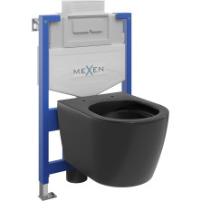 Sada podomítkového WC Mexen, rám Fenix XS-U s WC mísou Carmen, matná černá - 6853388XX85