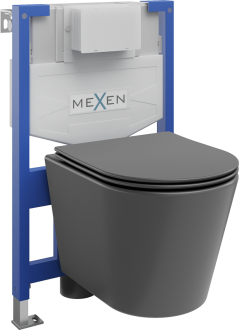 Předstěnová instalace Mexen Fenix XS-F s WC Rico a sedátkem S-F, šedá matná 68030724071