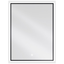 Mexen Erma osvětlené koupelnové zrcadlo 60x80 cm, LED 6000K, černý rám 9814-060-080-611-70