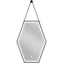 Mexen Orla osvětlené koupelnové zrcadlo 50x70 cm, LED 6000K, černý rám 9815-050-070-611-70