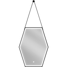 Mexen Orla osvětlené koupelnové zrcadlo 60x80 cm, LED 6000K, černý rám 9815-060-080-611-70