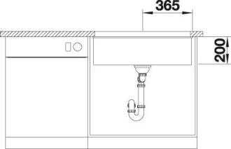 Blanco ETAGON 700-U dřez pod desku šedá skála granit 525 168