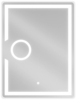 Mexen Onyx osvětlené koupelnové zrcadlo s kosmetickým zrcátkem 60 x 80 cm, LED 6000K, proti zapařování - 9813-060-080-611-00