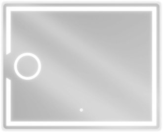 Mexen Onyx osvětlené koupelnové zrcadlo s kosmetickým zrcátkem 100 x 80 cm, LED 6000K, proti zapařování - 9813-100-080-611-00