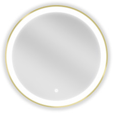 Mexen Esso koupelnové zrcadlo, kulaté 60, LED 6000K, zlatý rám 9825-060-060-611-50