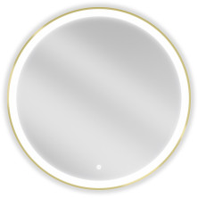 Mexen Esso koupelnové zrcadlo, kulaté 80, LED 6000K, zlatý rám 9825-080-080-611-50