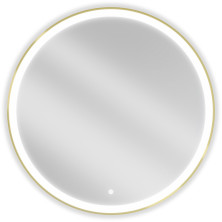 Mexen Esso koupelnové zrcadlo, kulaté 90, LED 6000K, zlatý rám 9825-090-090-611-50