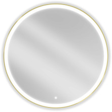 Mexen Esso koupelnové zrcadlo, kulaté 100 cm, LED 6000K, zlatý rám 9825-100-100-611-50