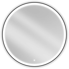 Mexen Esso koupelnové zrcadlo kulaté 100, LED 6000K, černý rám 9825-100-100-611-70