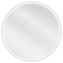 Mexen Loft kulaté koupelnové zrcadlo 60 cm, bílý rám - 9850-060-060-000-20