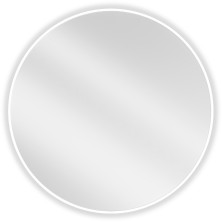 Mexen Loft kulaté koupelnové zrcadlo 80 cm, bílý rám - 9850-080-080-000-20