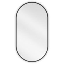 Mexen Loft oválné koupelnové zrcadlo 75 x 40 cm, černý rám - 9851-075-040-000-70