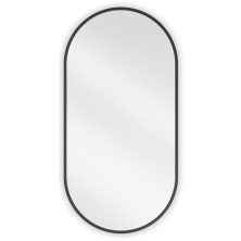 Mexen Loft oválné koupelnové zrcadlo 80 x 40 cm, černý rám - 9851-080-040-000-70