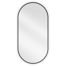 Mexen Loft oválné koupelnové zrcadlo 90 x 45 cm, černý rám - 9851-090-045-000-70