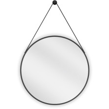 Kulaté koupelnové zrcadlo Mexen String 60 cm, černý rám - 9854-060-060-000-70