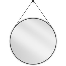 Kulaté koupelnové zrcadlo Mexen String 80 cm, černý rám - 9854-080-080-000-70