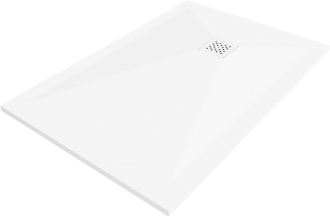 Mexen Stone+ obdélníková kompozitová vanička 110x90 cm, bílá, bílý kryt 44109011-W