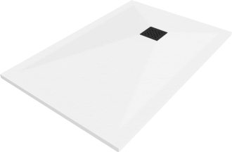 Mexen Stone+ obdélníková kompozitová vanička 120x80 cm, bílá, černý kryt 44108012-B